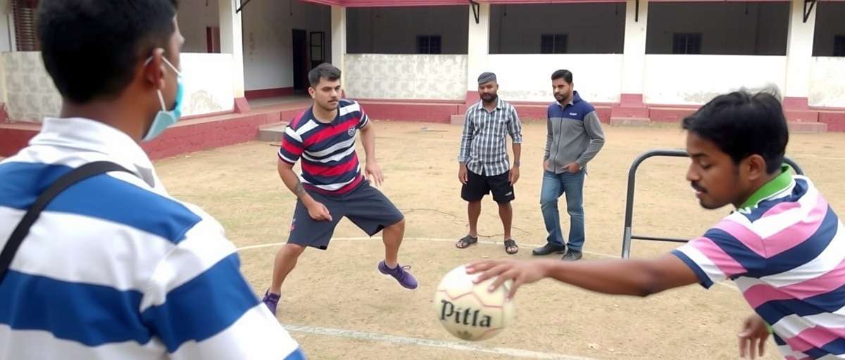 Goa Passing Pro grassroots initiative in a rural school in Punjab with children practicing football
